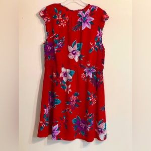 Old Navy Red Floral Cap Sleeve Sundress
